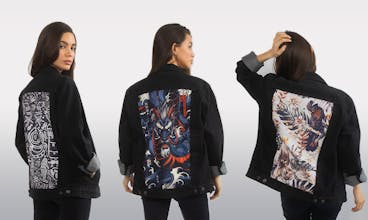 Modular Denim Jackets with Swappable Art gallery image