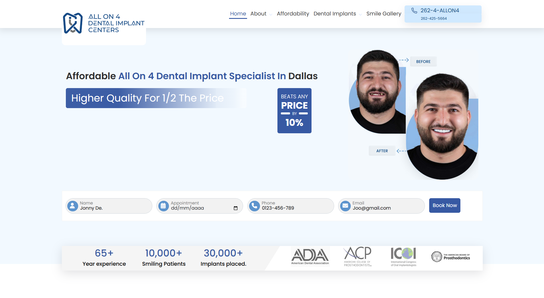 Dallas All On 4 Dental Implant Center - Main product screenshot demonstrating key features and user interface