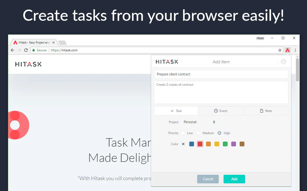 Hitask - Chrome Extension