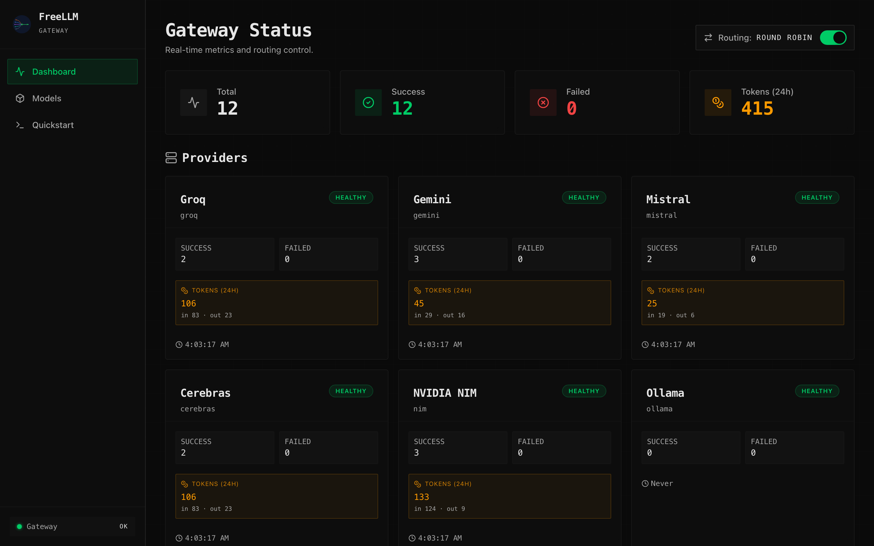 FreeLLM · free LLM tiers into 1 endpoint gallery image
