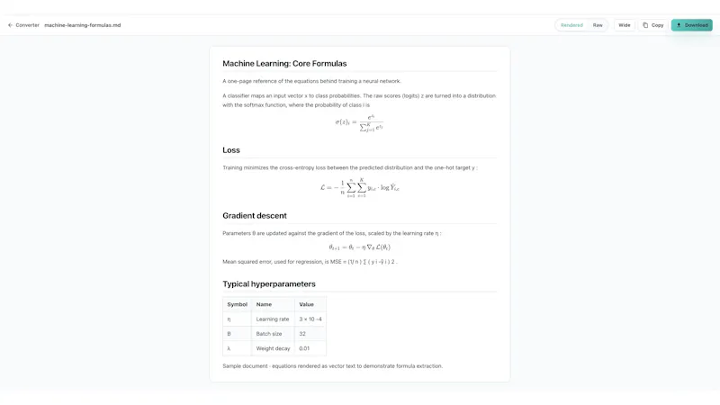 PDF to Markdown screenshot 3