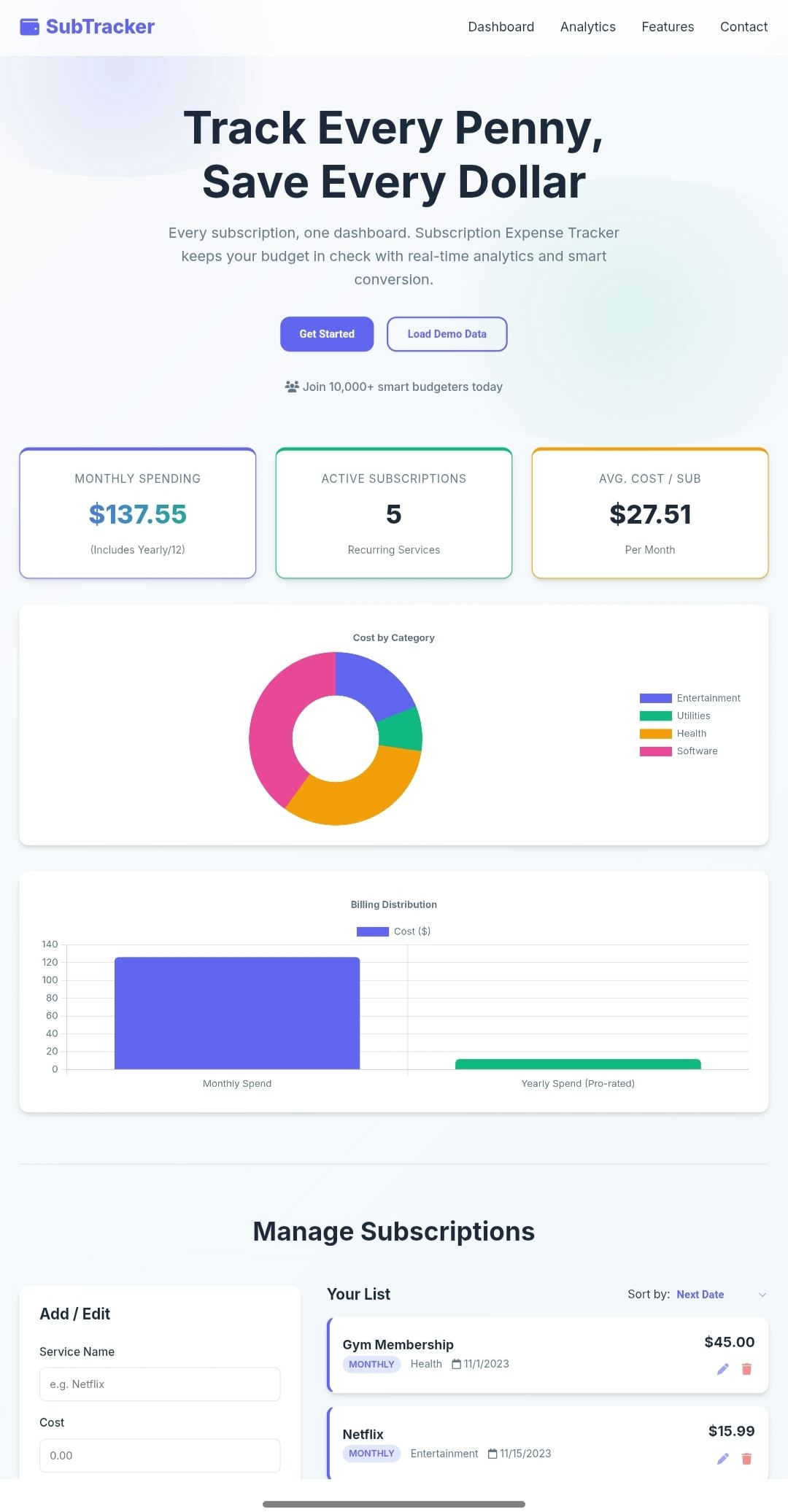 Subscription Expense Tracker gallery image