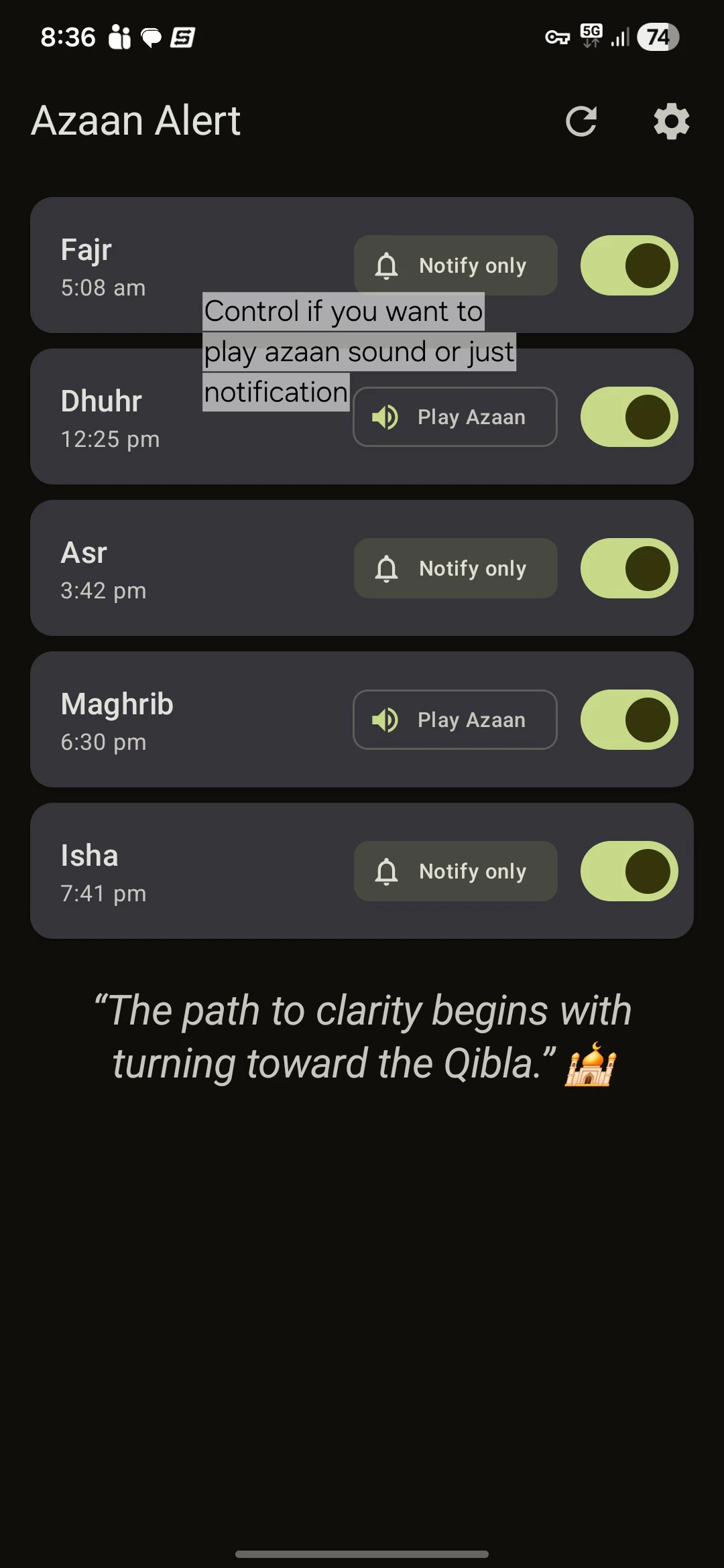 Azaan alert