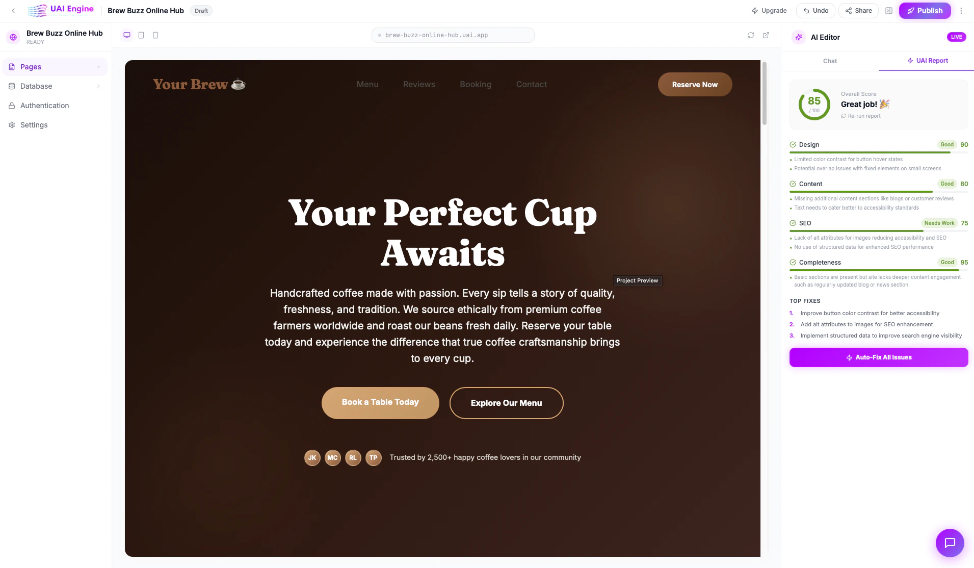 UAI Engine screenshot 2