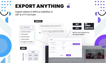 無制限かつ無料のSRT / VTT形式の字幕オプション。