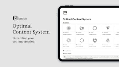 Notion Optimal Content System - Revolutionize your content development and planning