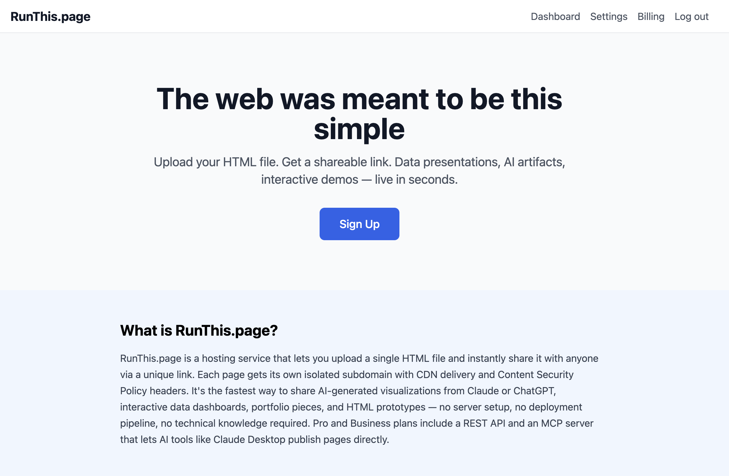 RunThis.page - Main product screenshot demonstrating key features and user interface