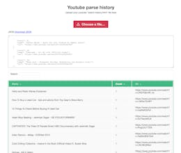 Youtube history parser gallery image