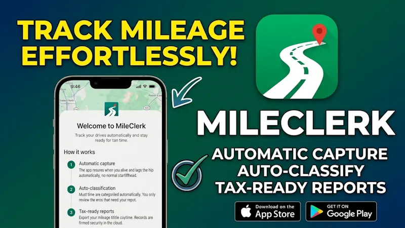MileClerk: Auto Mile Tracker screenshot 1 (video preview)