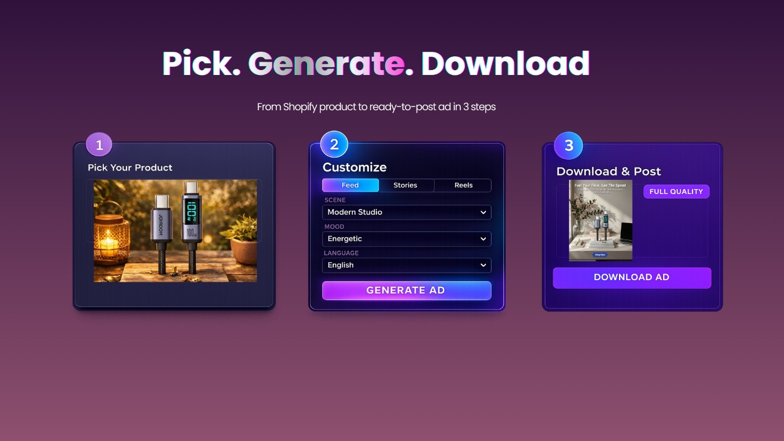  A3: AI Instagram Facebook Ads Shopify - Screenshot 5 showing product features and functionality