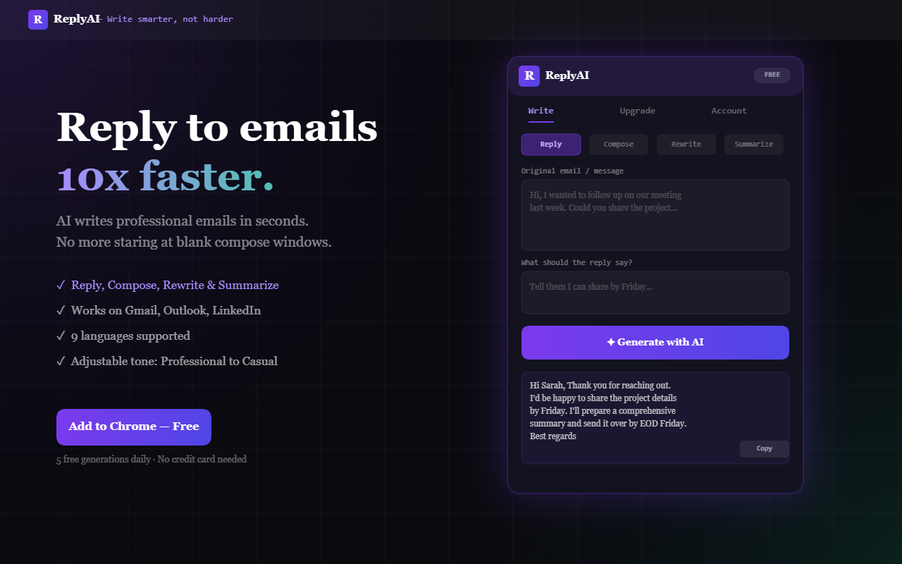 ReplyAI: Your Email & Message Assistant gallery image
