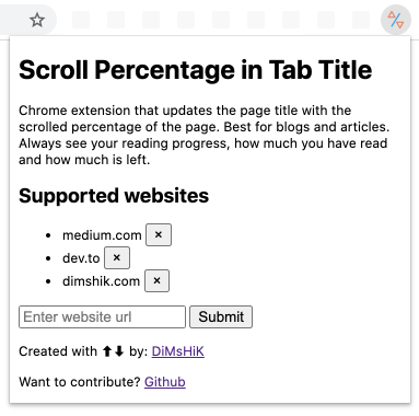 Scroll Percentage in Tab Title Extension gallery image