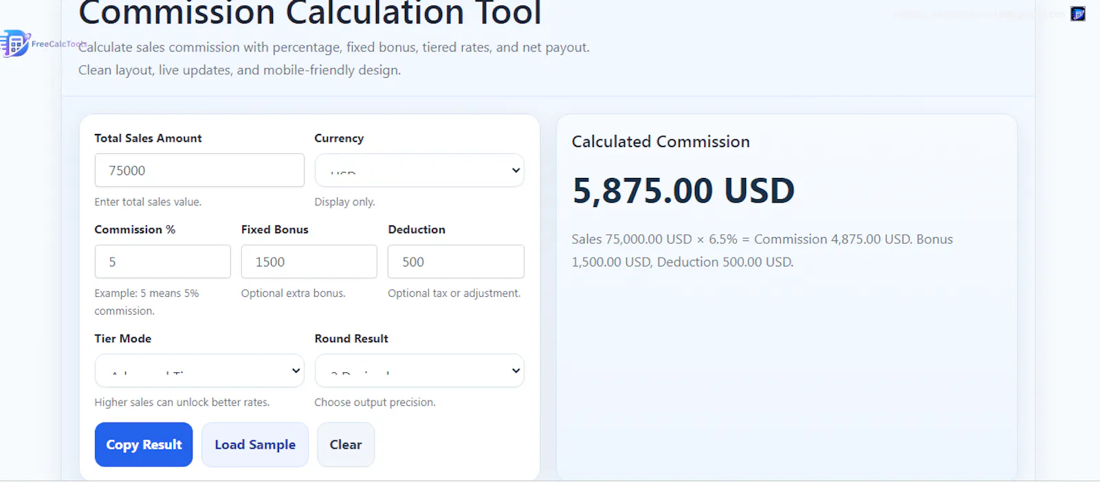 Commission Calculator screenshot 1