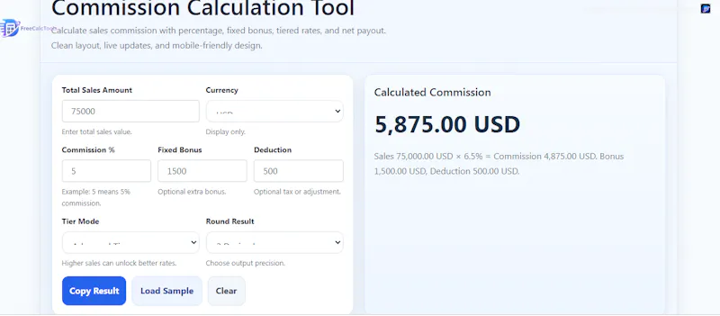 Commission Calculator screenshot 1
