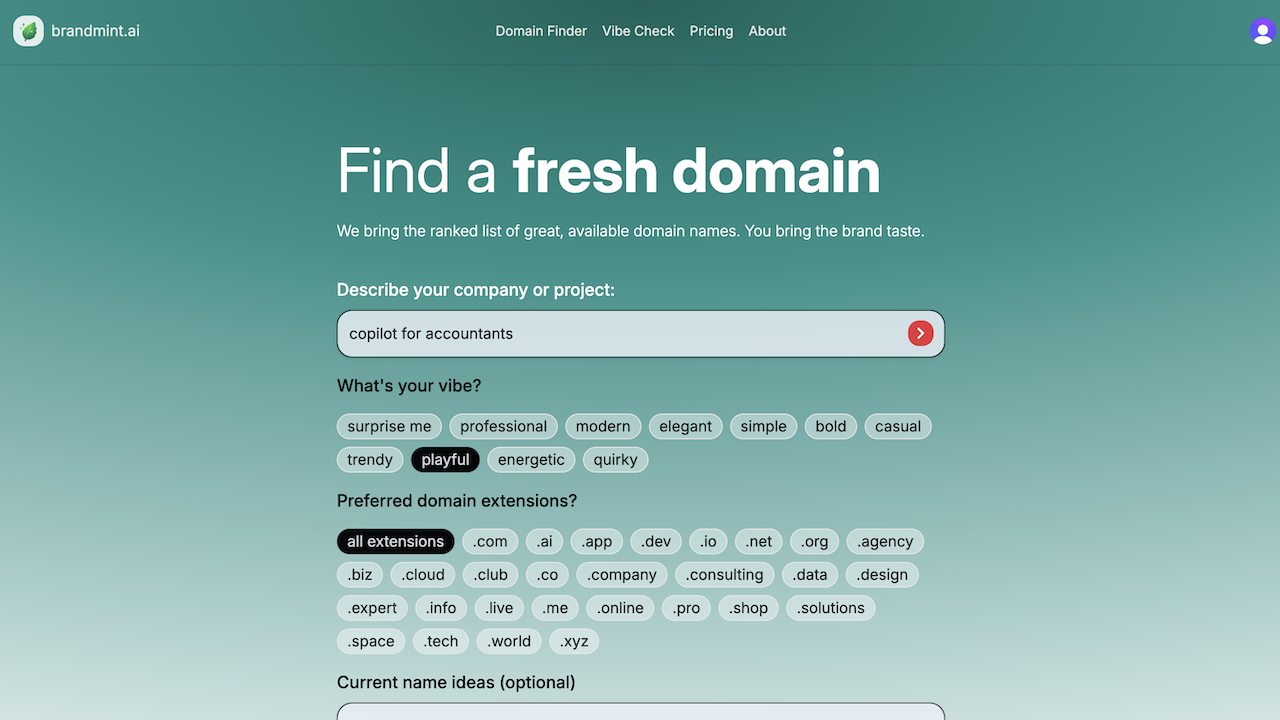 Domain Finder by brandmint.ai media 6