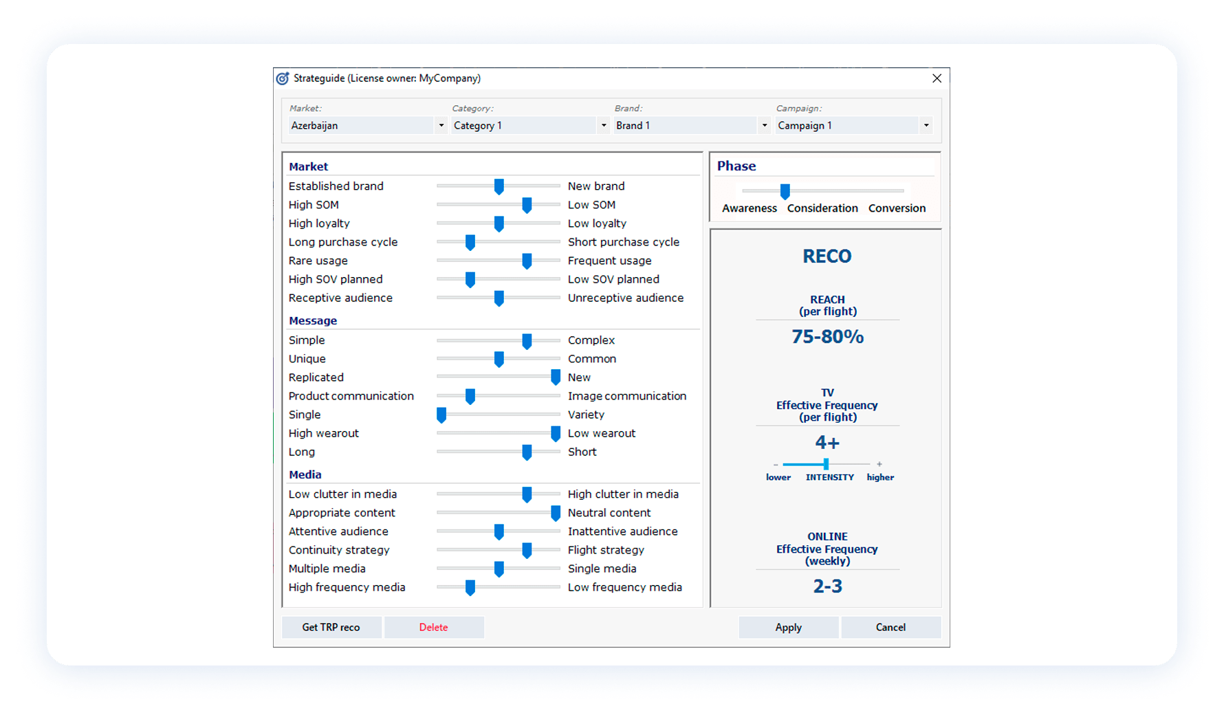 Marketing & media planning software tool gallery image