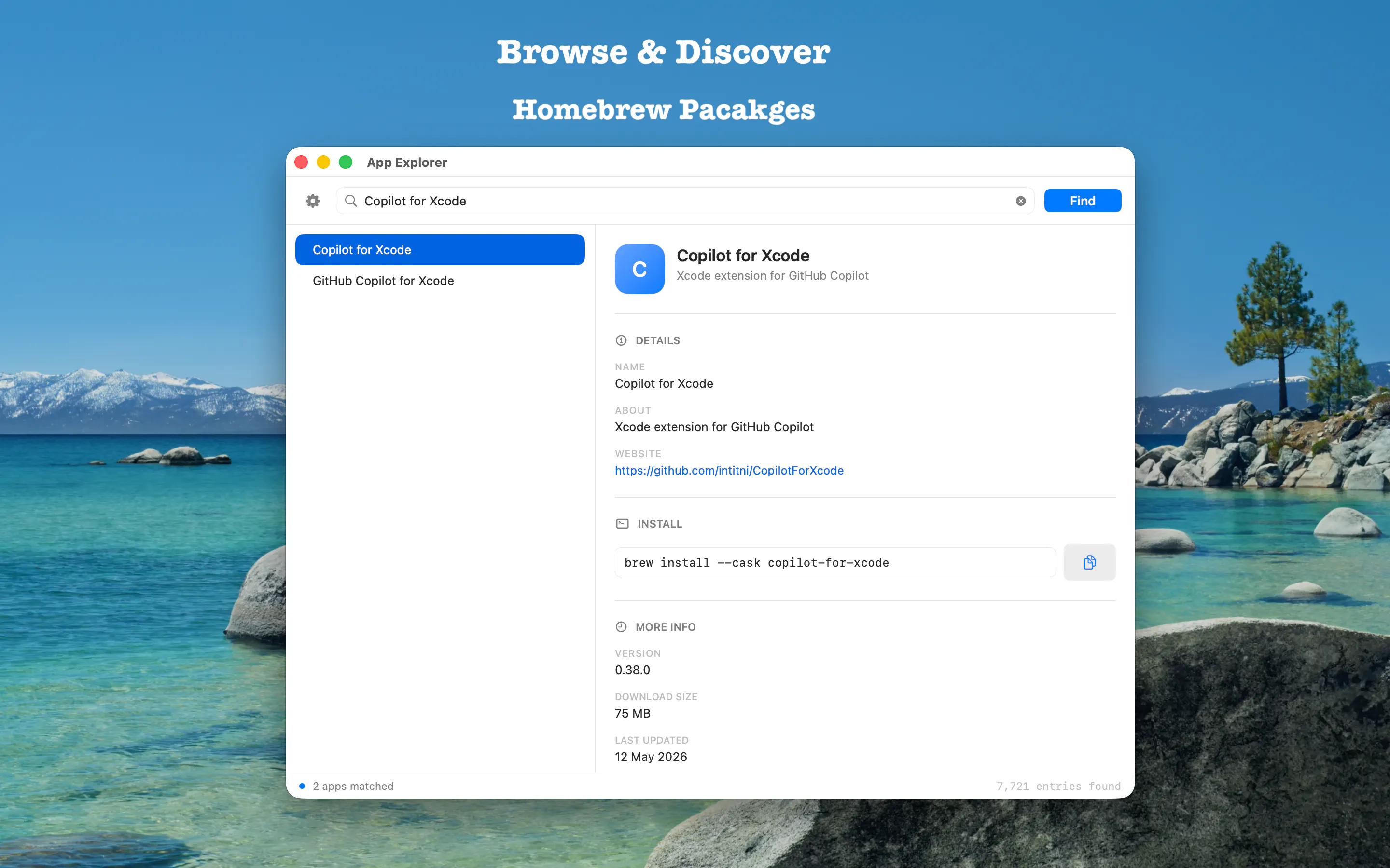 App Explorer – Homebrew Cask App gallery image