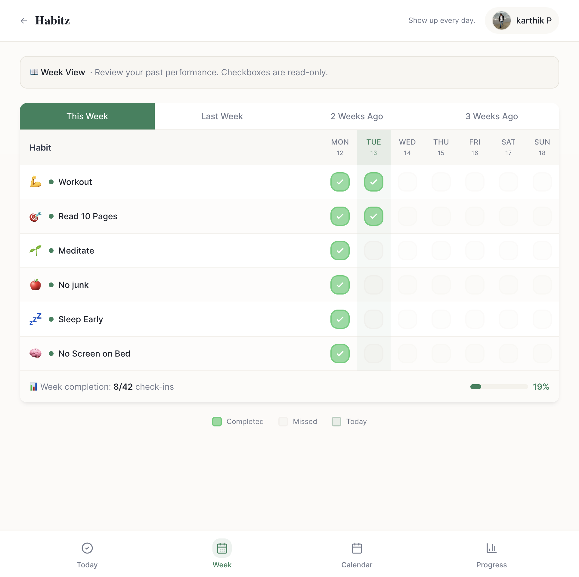My Habits - Screenshot 2 showing product features and functionality