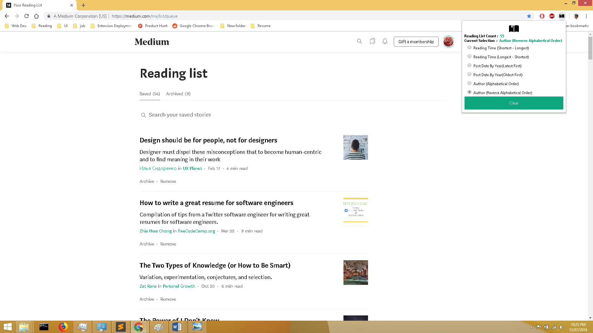 Medium Reading List Manager gallery image