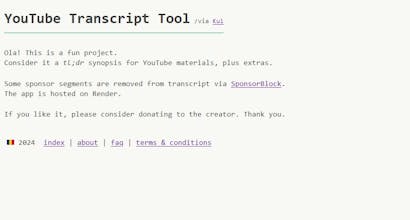 YouTube Transcript Tool gallery image