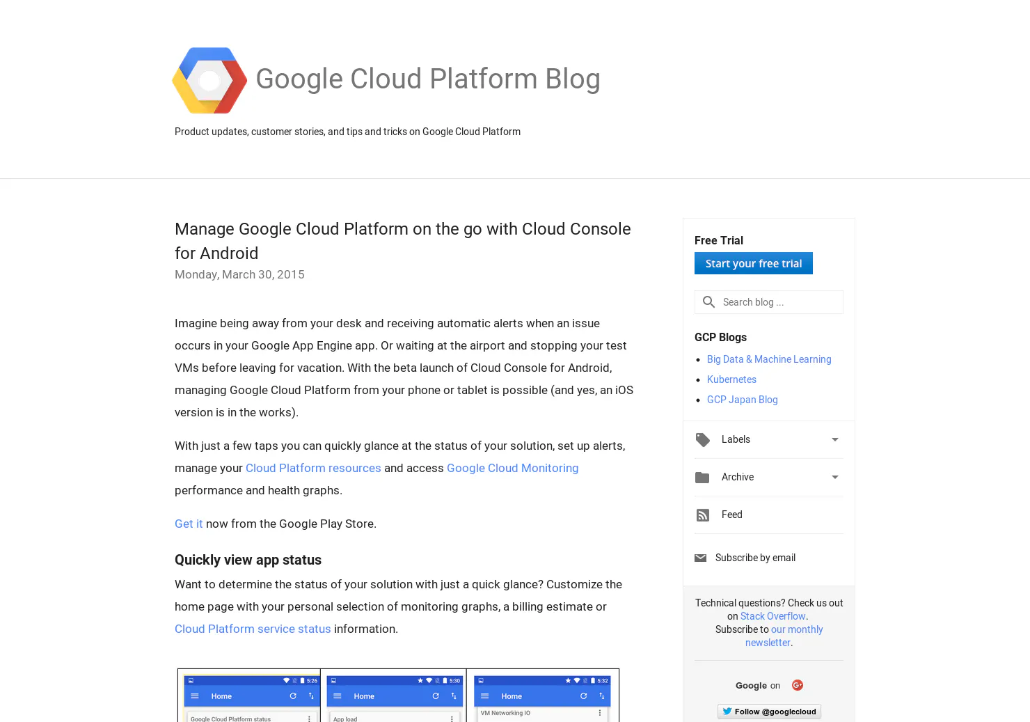 Google Cloud Manager App