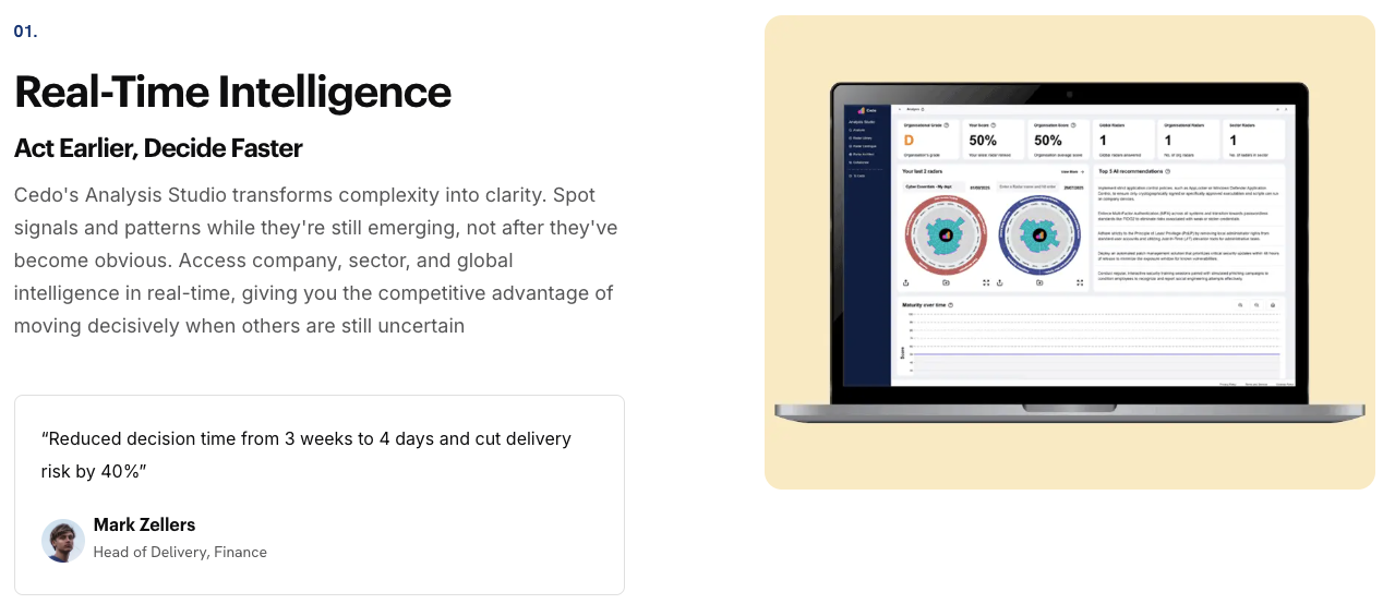Cedo - Main product screenshot demonstrating key features and user interface