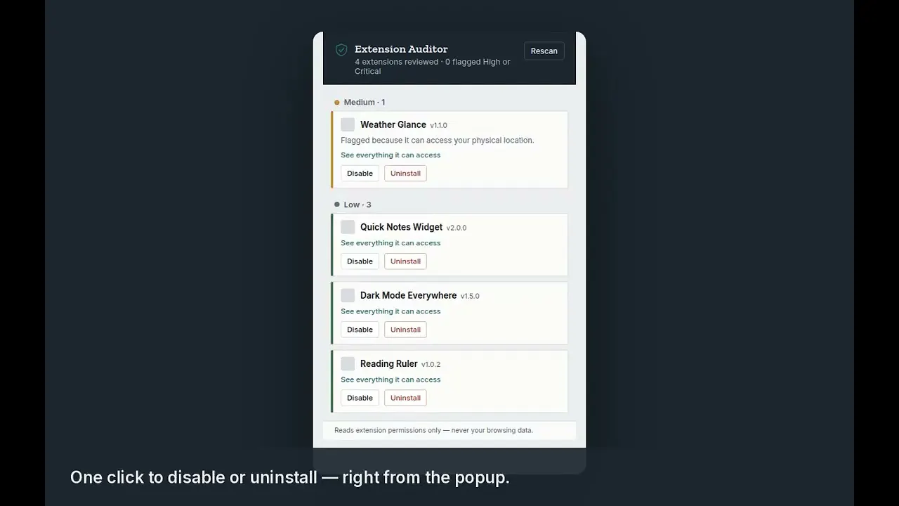 Extension Auditor - google chrome gallery image