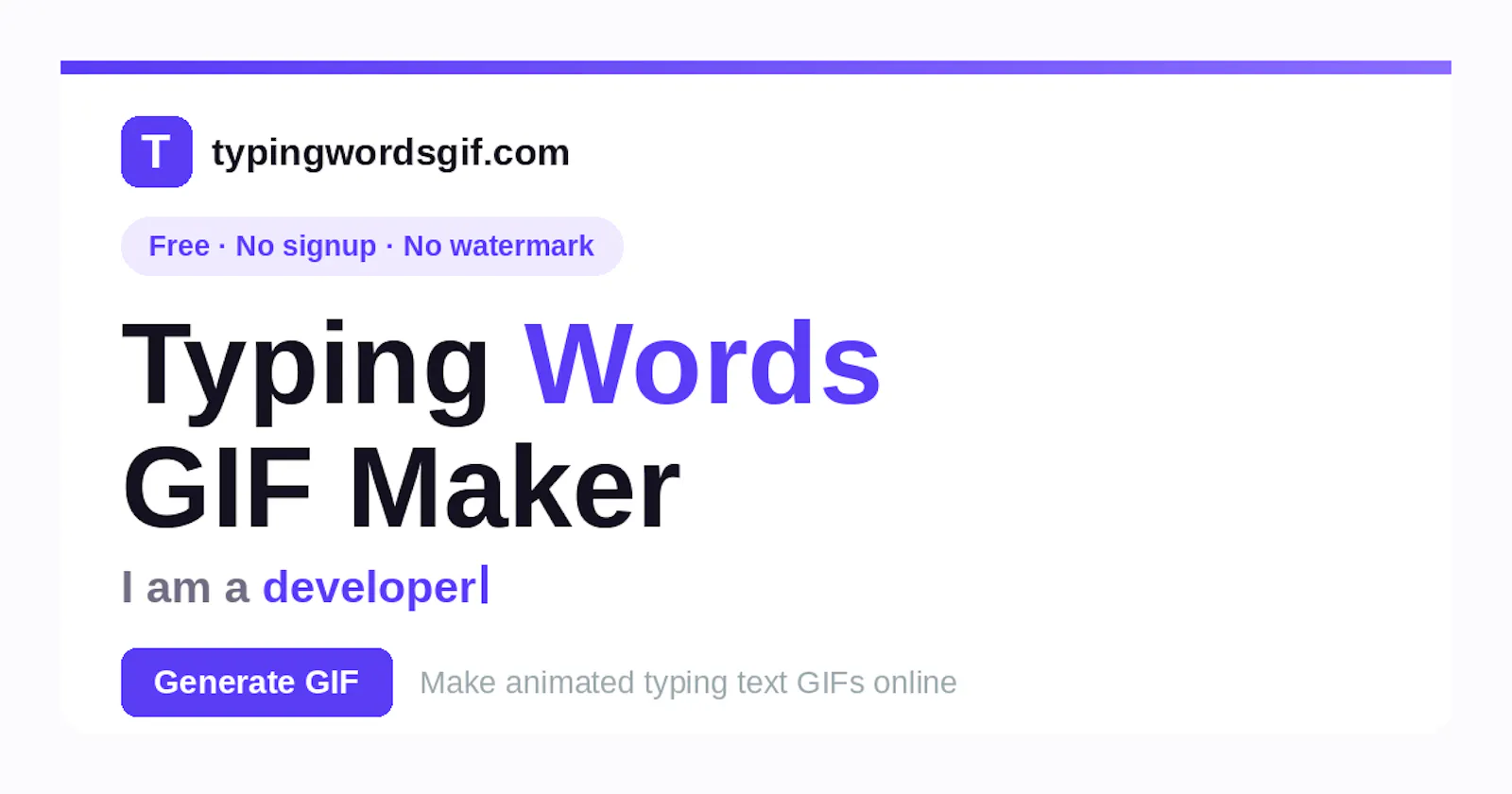 Typing Words GIF Generator screenshot 1