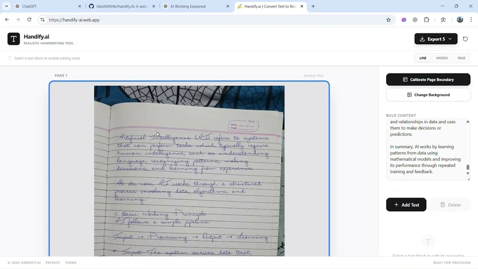 Handify ai screenshot 1 (video preview)