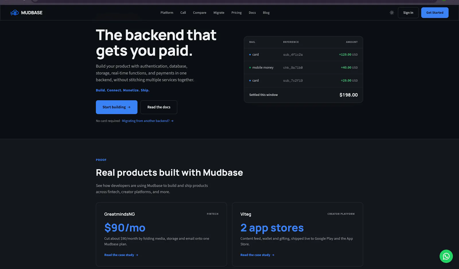 Mudbase BaaS screenshot 1