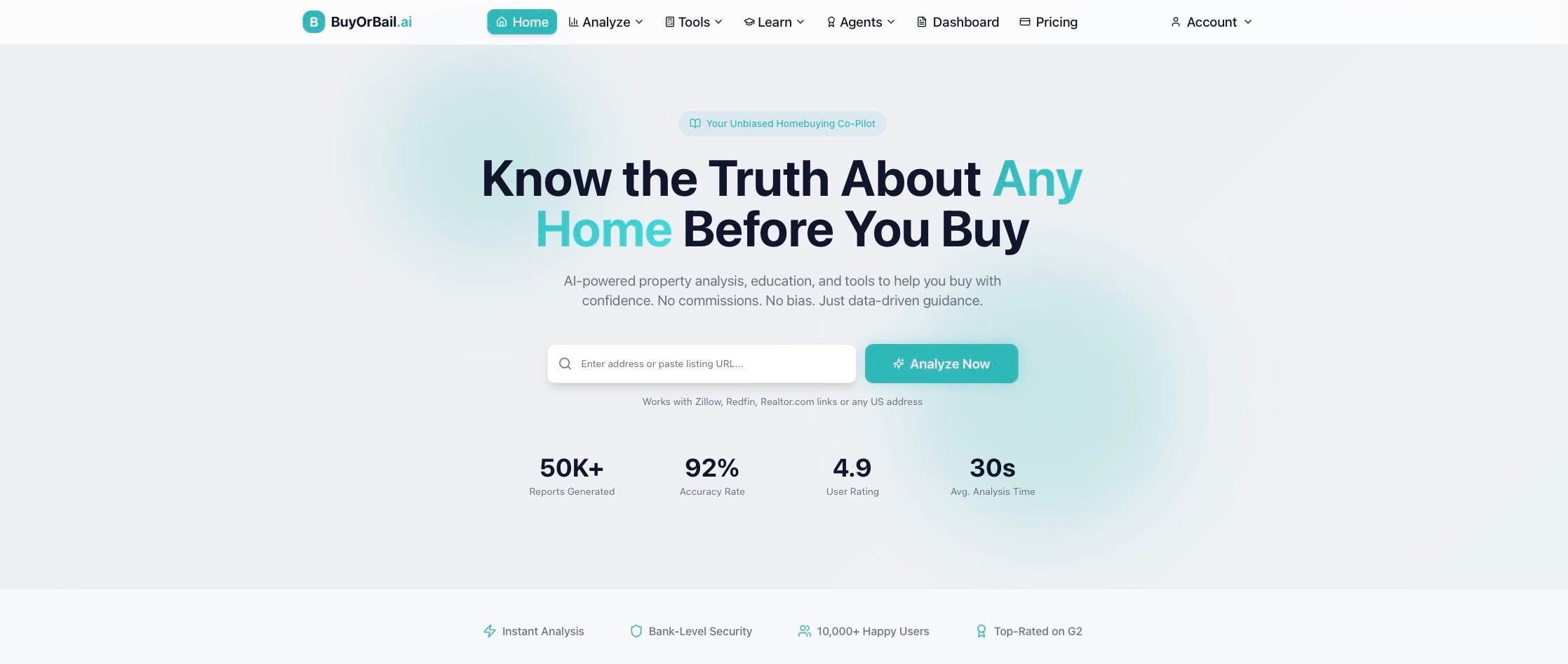 BuyOrBail.ai - Screenshot 2 showing product features and functionality