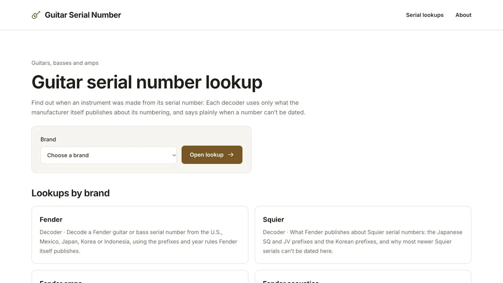 Guitar Serial Number screenshot 2
