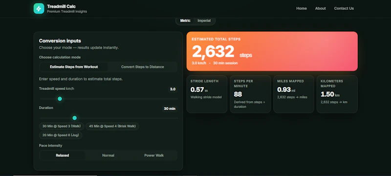 Treadmill Calc screenshot 4