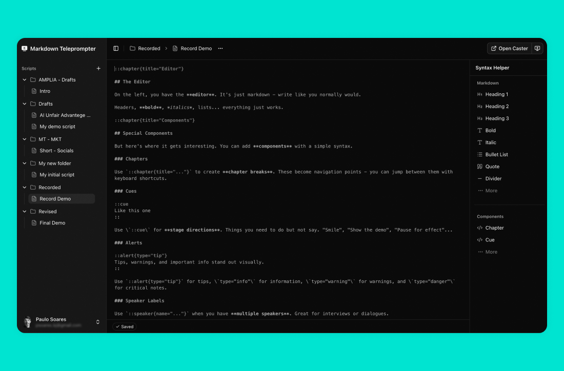 Markdown Teleprompter gallery image