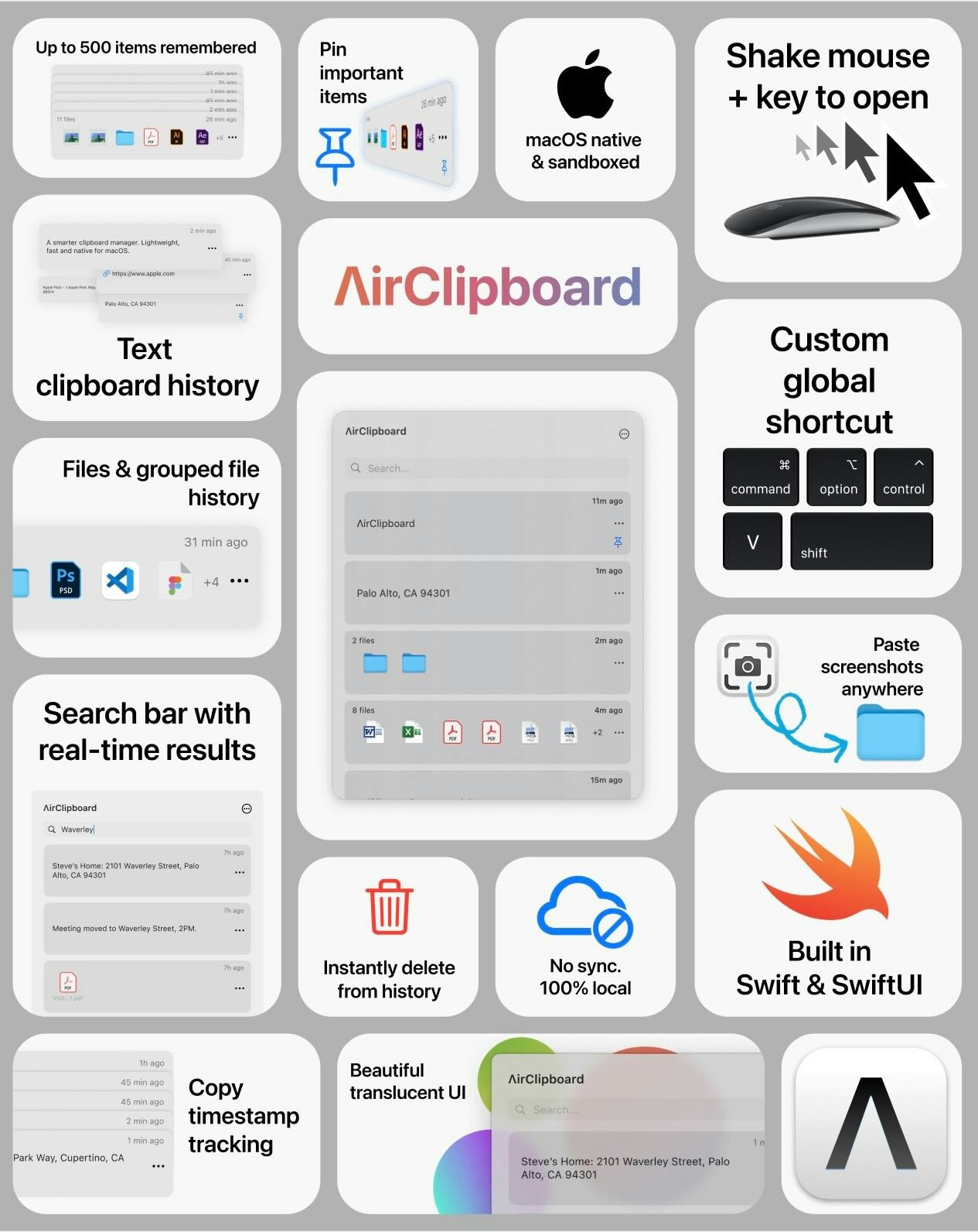 Airclipboard - MacOS -klembordmanager - Slimmer kopie.Direct verleden.Volledig native. media 5