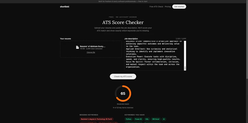 shortlistd screenshot 2