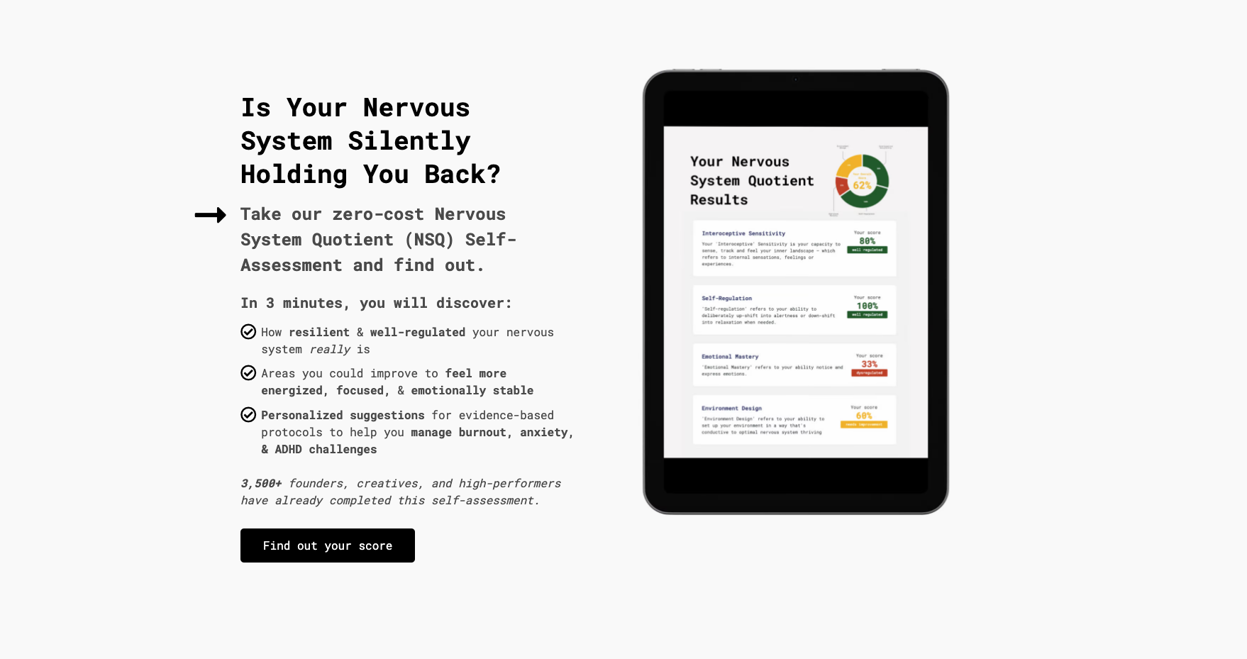 startuptile Nervous System Quotient (NSQ)-Free Self-Assessment to Measure Your Regulation