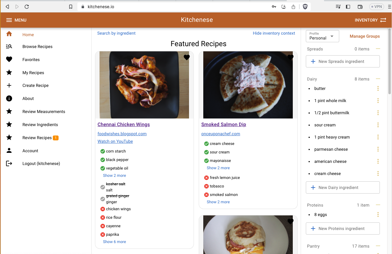 startuptile Kitchenese-Recipe discovery through inventory matching