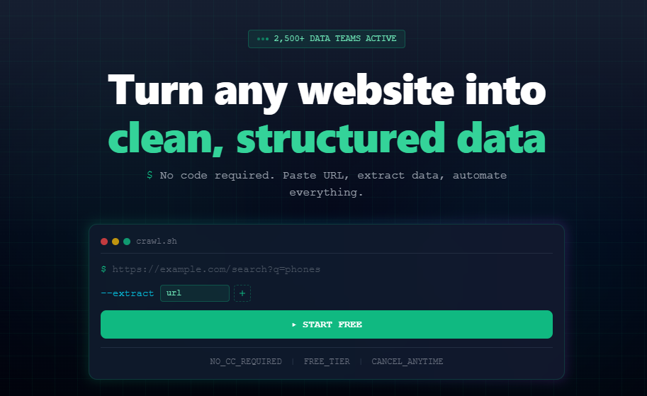 Crawlable - Main product screenshot demonstrating key features and user interface
