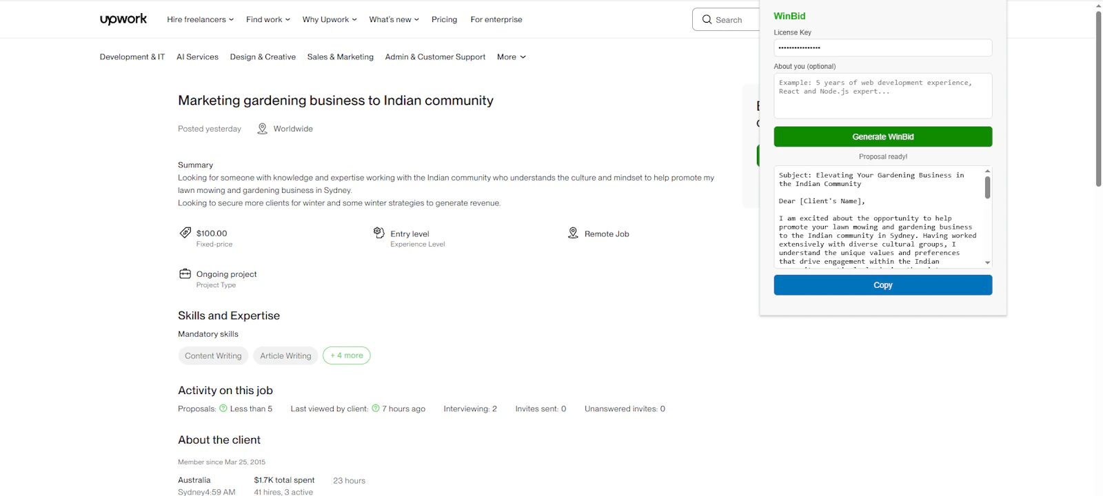 WinBid screenshot 2