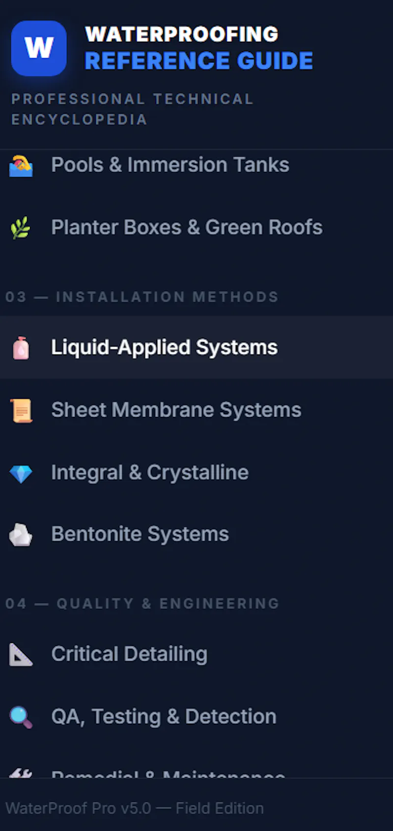 Construction Waterproofing Guide screenshot 6