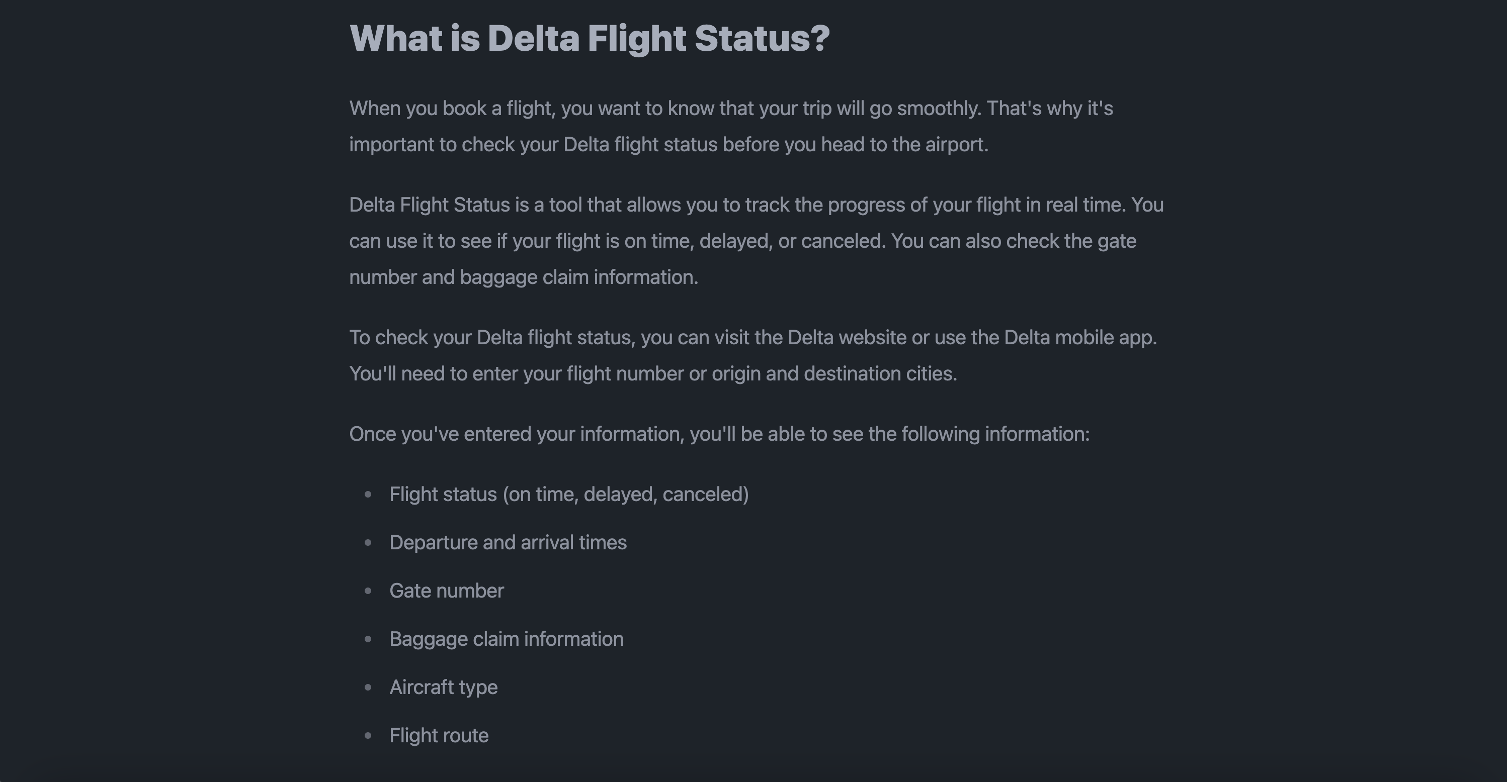 Delta flight deals status checker