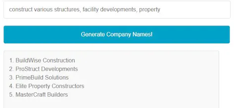 Construction Company Name Generator gallery image