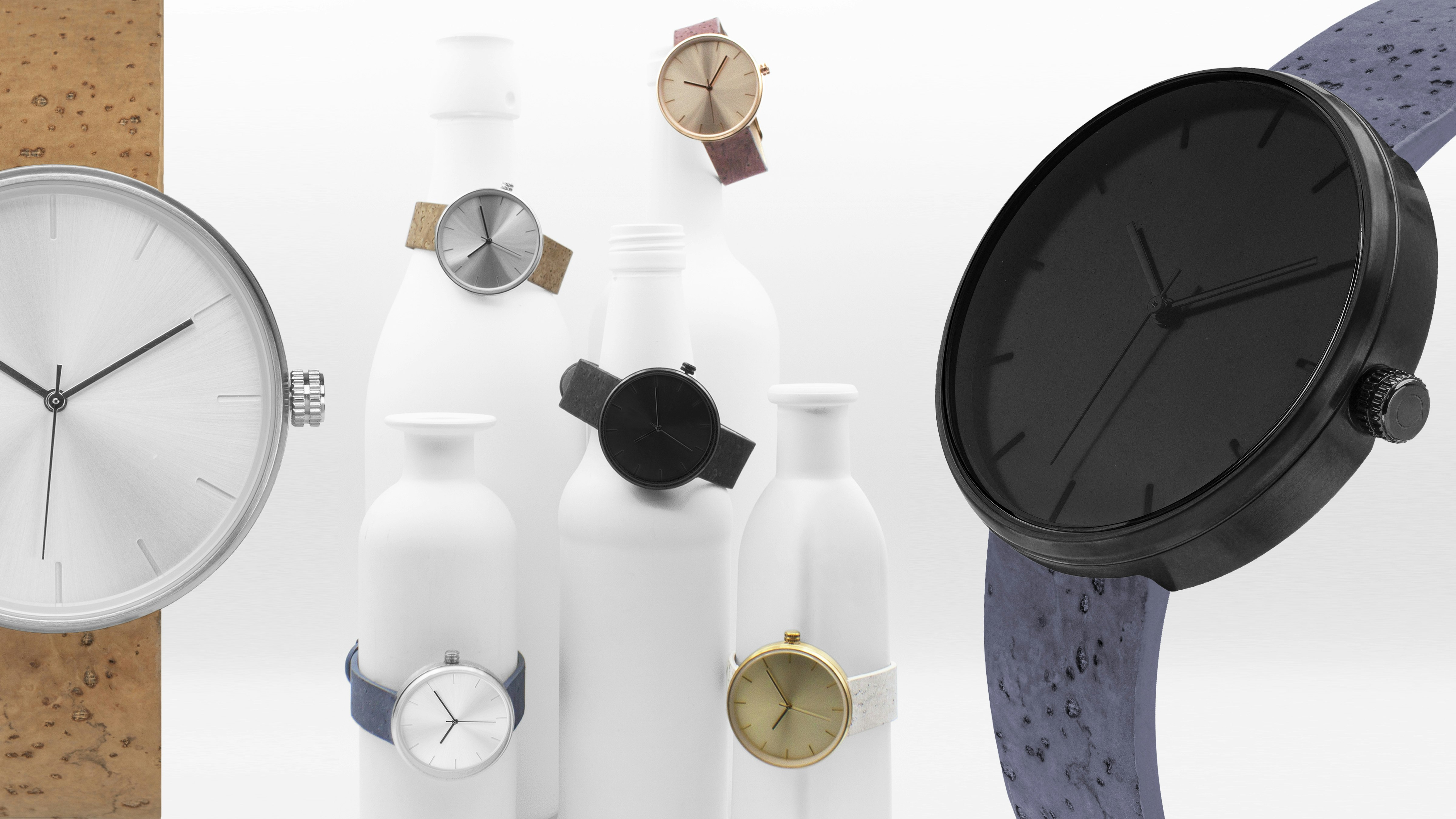 A minimal watch made with WINE (+cork) gallery image