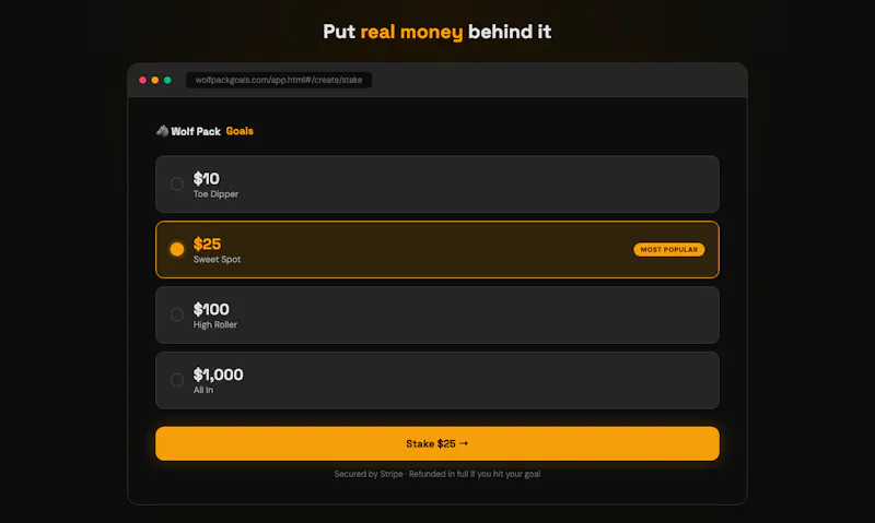 Wolf Pack Goals - Bet on your goals. screenshot 5