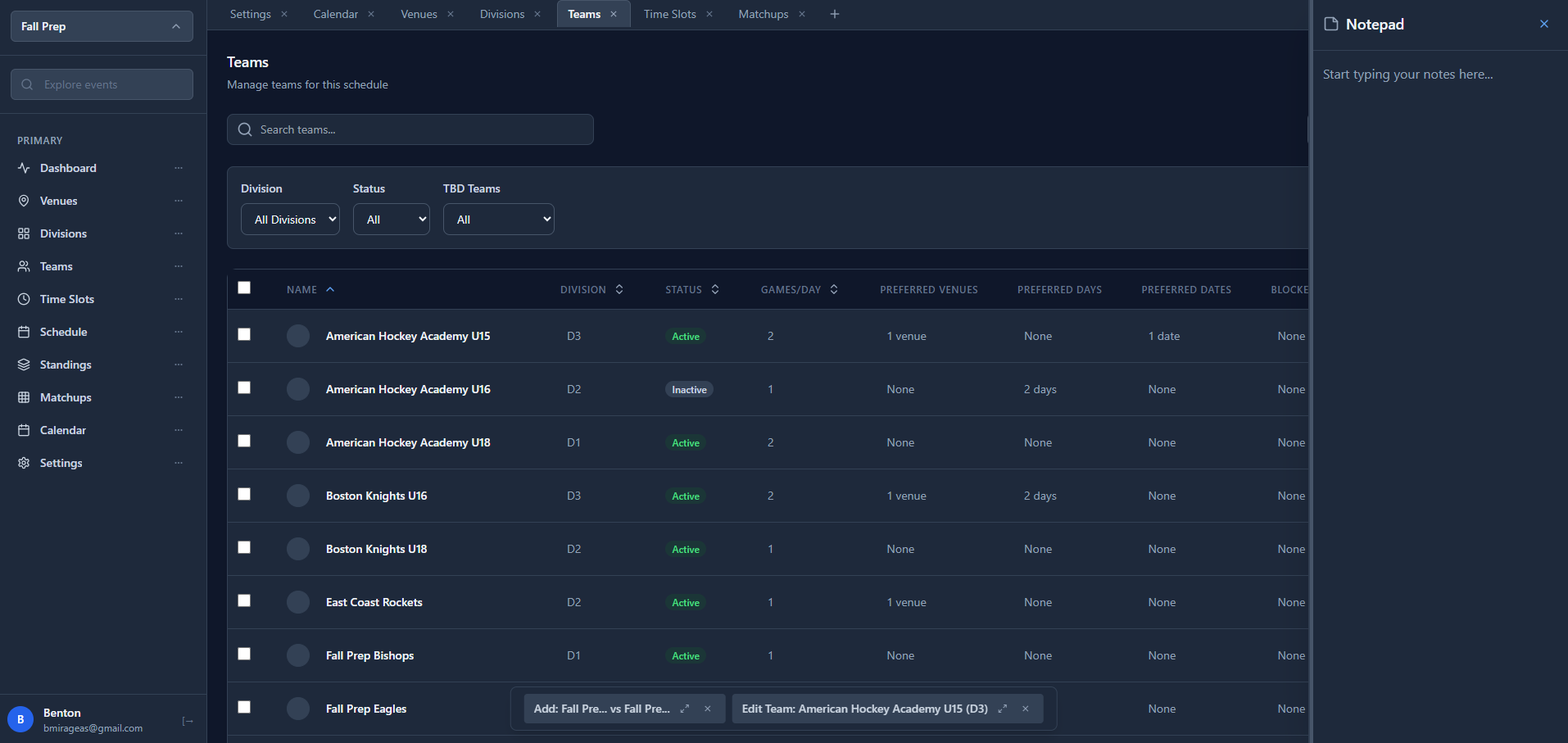 MySportScheduling gallery image