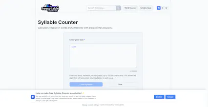 Free Syllable Counter-Text Analysis Tool gallery image