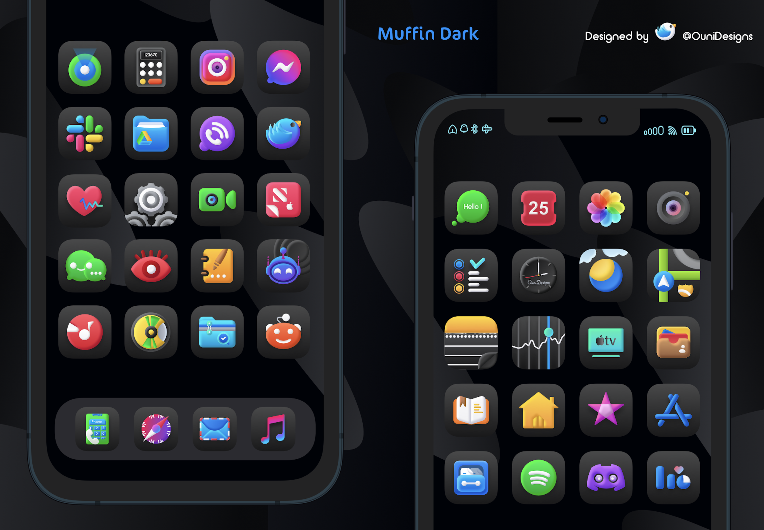 Muffin Dark icon Set for iOS 15 gallery image