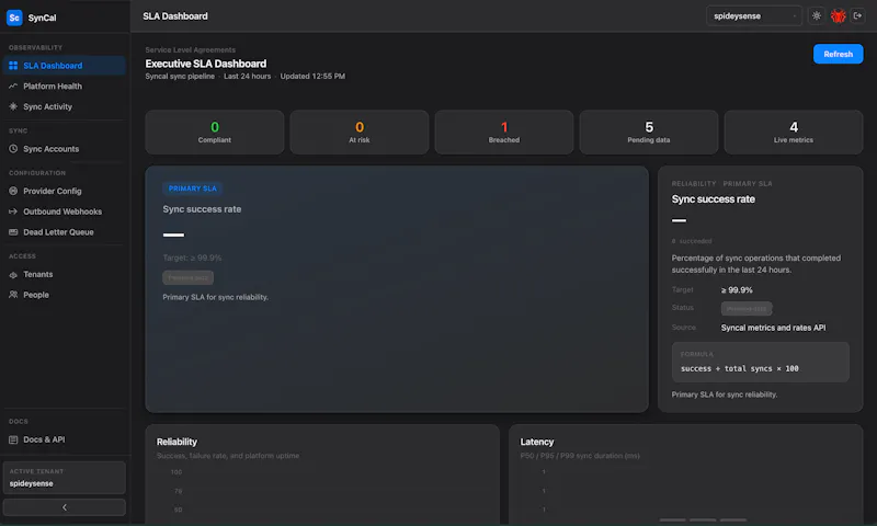 SynCal Dashboard screenshot 3