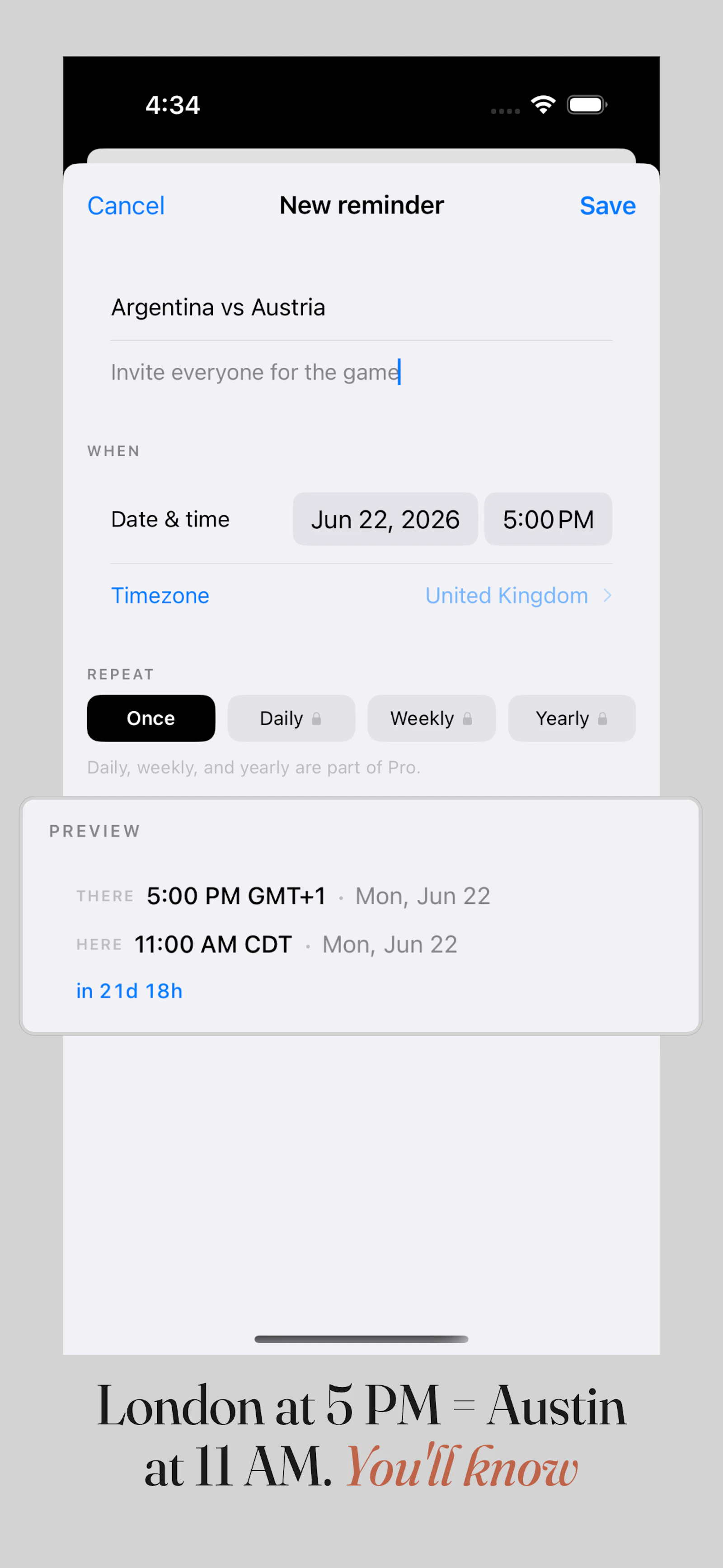 Elsewhere Reminders screenshot 2